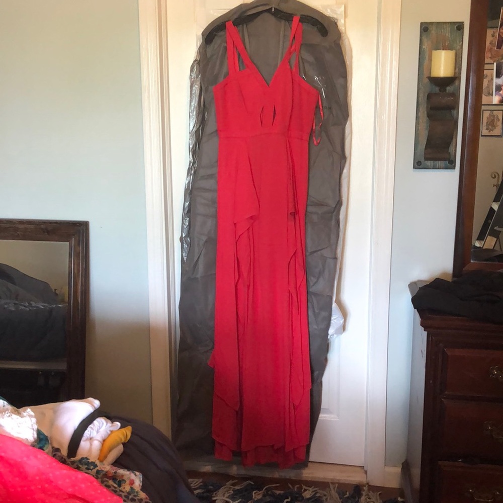 Red long dress